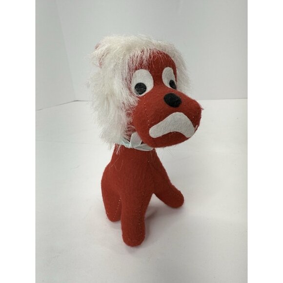 Vintage Felt Velvet Sawdust Stuffed Red Lion Made in Japan 7 Inch - Picture 1 of 7